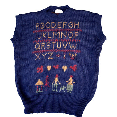 VENTILO PARIS Strick-Tanktop blau Alphabet Ralph Boden Landgirl 12 M Trägershirt