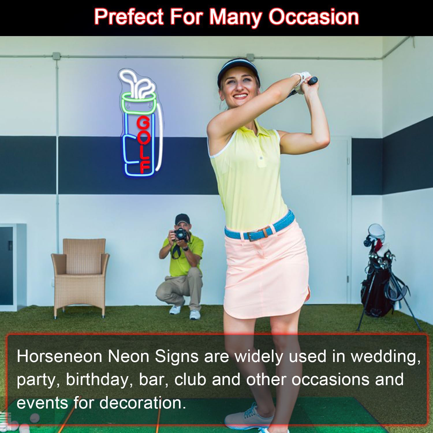 Neon Sign for Wall Decor Neon Led Sign Creative Neon Lights Signs with Golf