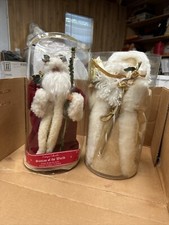 Two 12  Plush Table Santa  s. Christmas Around The World.
