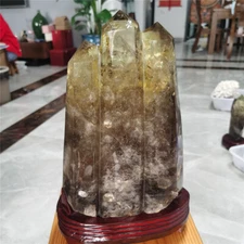 25 LB Natural Citrine Crystal Obelisk wand point specimen Healing+stand