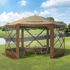 Outdoor Gazebo 12'x12' Instant Canopy Pop Up Party Tent Screen House 6 Wallsides