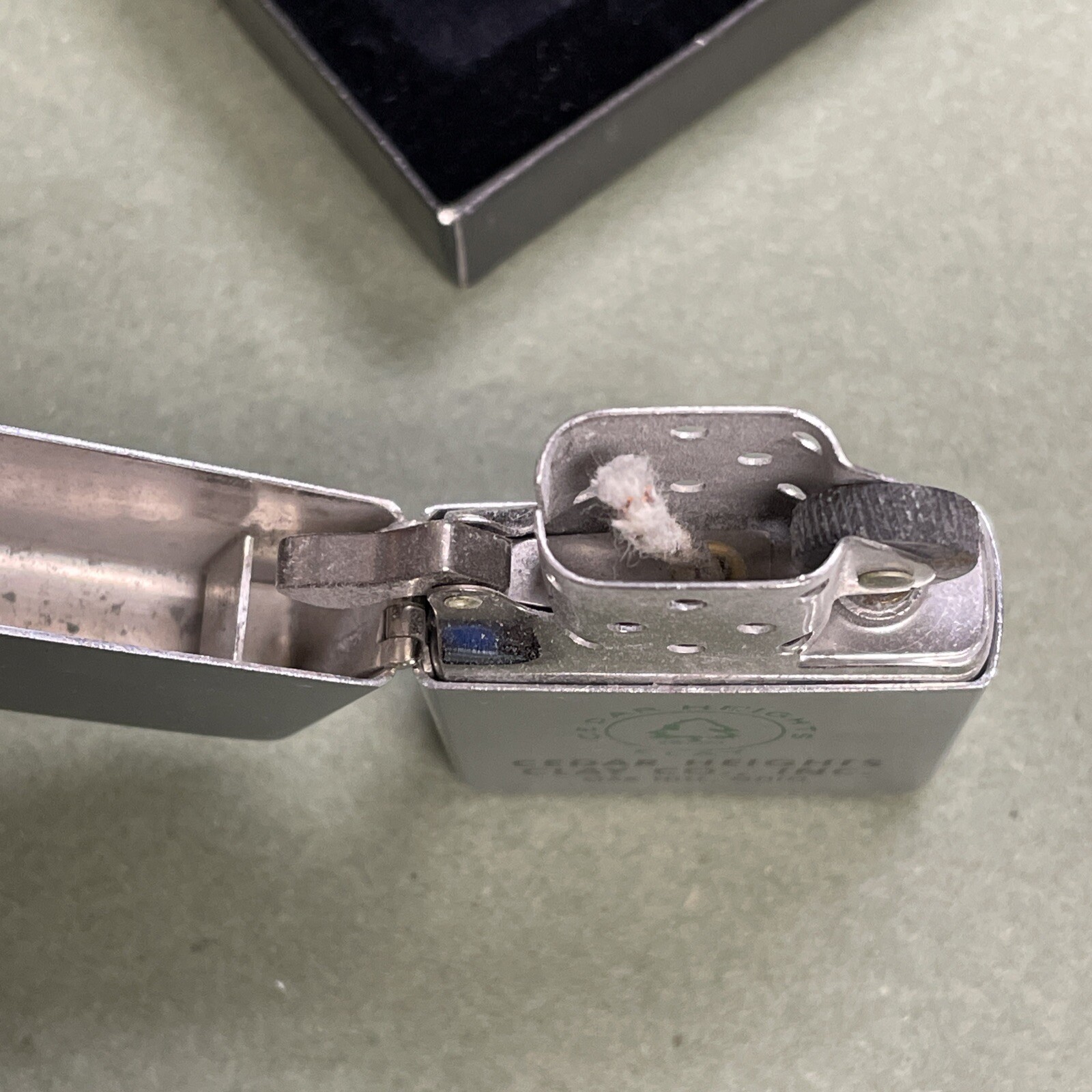 Zippo Lighter Cedar Heights Clay CO, INC. OAK HILL OHIO UNUSED VINTAGE ORIG BOX eBay