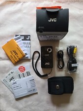JVC GC-FM1BU HD Memory Camcorder Camera Tested W/ Box And Cords, Manual