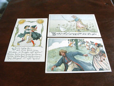 THREE ORIGINAL  AINA STENBERG SIGNED POSTCARDS.