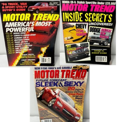 Motor Trend Car Magazine Lot of 3 November 1995 March 2003 August 1996