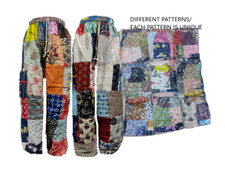 LOT 10 PC INDIAN WOMEN COTTON PATCHWORK UNIQUE CASUAL TRAVEL BEACH HAREM PANTS