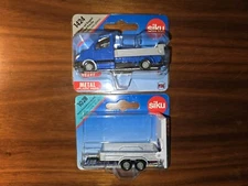 Siku #1424 Mercedes Truck & #1028 Utility Trailer On Cards