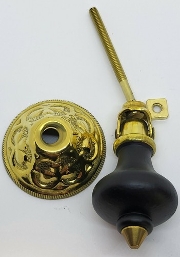 FIXED East Lake Single Post Pendant Pull Victorian STUB SHORT teardrop brass new - Picture 4 of 8