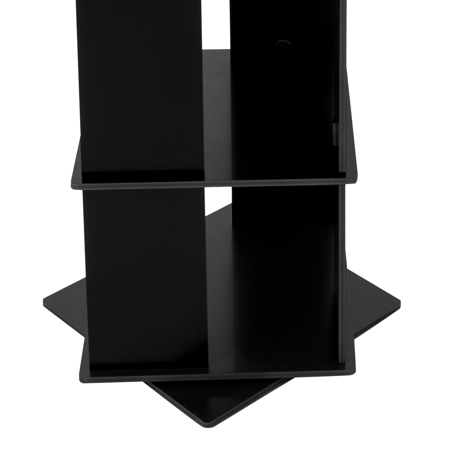 Black Bookcase Storage Shelf 360?? Rotating Bookshelf Freestanding Display Rack