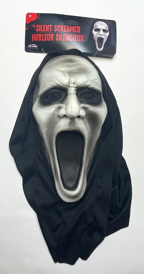 Silent Screamer Ghost Face Mask Adult Costume Accessory NEW - Image 2 of 2