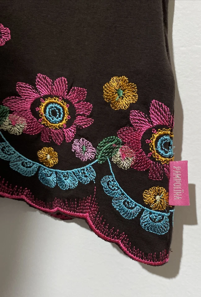 Vestido Pampolina Niñas Talla 7 Colorido Bordado Nuevo con Etiquetas $48 Minorista Foto 3 de 4