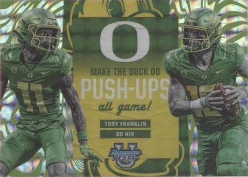 2023 Bowman's Best University Bo Nix Troy Franklin #SOT-9