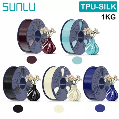 SUNLU 1/2/5/10KG TPU-SILK 3D Drucker Filament 1.75mm TPU(98A) SILK Surface 1KG