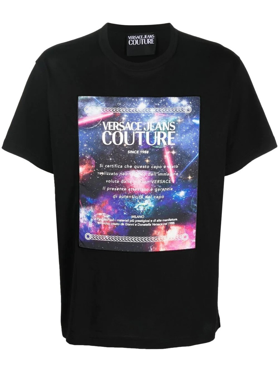 VERSACE JEANS COUTURE GALAXY PRINT T SHIRT-BLACK | eBay