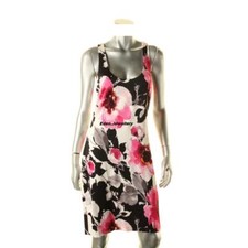 US$164 RALPH LAUREN White Floral Print Summer Dress Criss Cross Back US 12 SALE