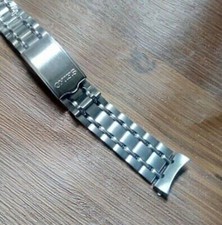 19mm Vintage Steel Curved End Watchband bracelets For Seiko 6139-6012 6139 1