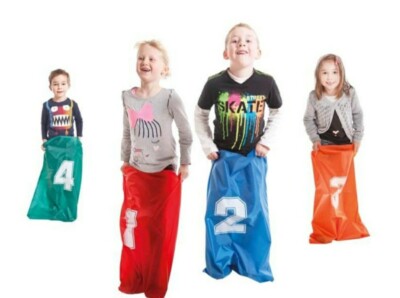 Beluga , 4 Stück Hüpfsäcke Hüpfsack Sackhüpfen inkl.Start-/Ziellinie NEU
