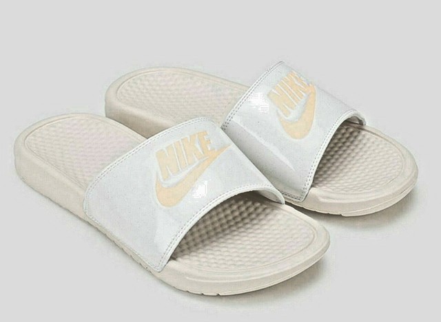 peach nike slides