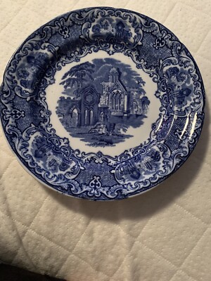 George Jones Sons Abbey 1790 Blue White Plate