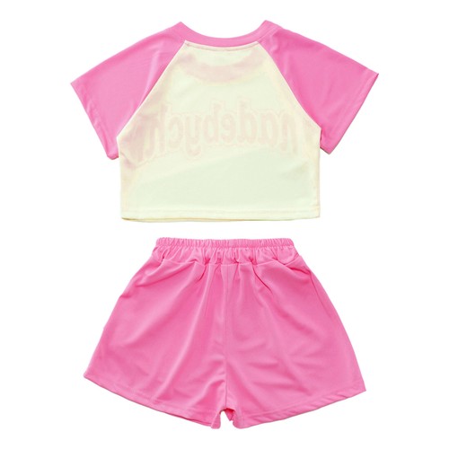 Girls Boys Set Letter Print Clothes Two-Piece Outfit Tennis Shorts Golf Casual - Picture 13 of 25