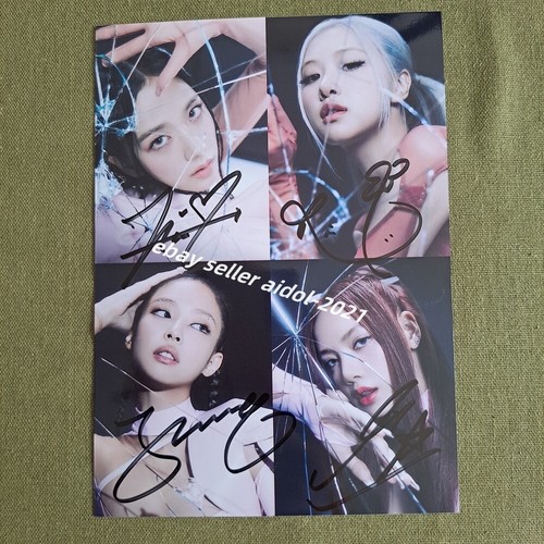 Blackpink ROSE JENNIE JISOO LISA PINK VENOM PHOTO 5*7 AUTOGRAPHED K-POP - Picture 2 of 11