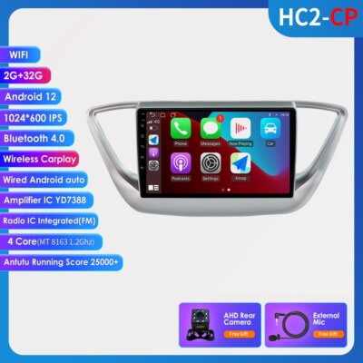 32GB For Hyundai Solaris 2 Verna Android12 CarPlay Car Radio Stereo WiFi RDS GPS