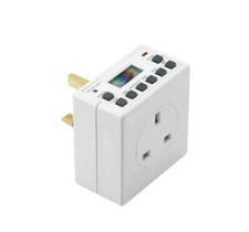 7 Day 24hr Plug In Digital Timer Time Switch Clock Mains 13a Household-White