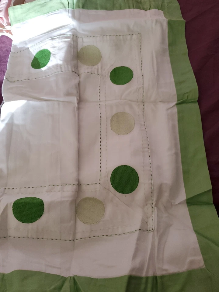 Nueva funda de almohada estándar POTTERY BARN KIDS Allie's cinta verde POLKA Dot SHAM Foto 2 de 4