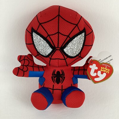 Ty Beanie Babies Marvel Spider-Man 6'' Plush Bean Bag Stuffed Toy Figure w TAGS