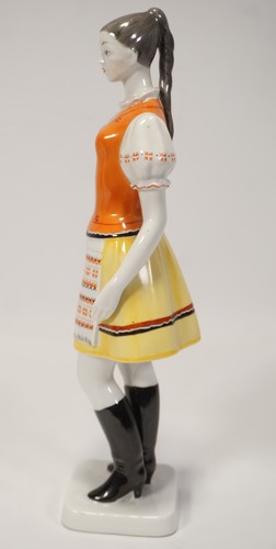Vintage Hollohaza Hungary Porzellan Figur Dame in traditioneller Tracht ca. 30cm - Bild 7 von 10