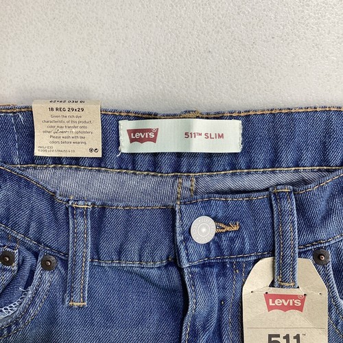 Levis 511 Jeans Boys 18 Reg 29 x 29 Slim Light Wash Vertical Stretch Casual - Picture 4 of 8