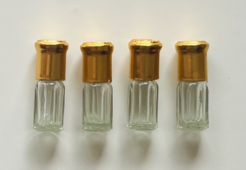 5 PC Refillable Glass Attar Perfume Bottle Empty 1 ml W/Gold Cap/Different Shape - Picture 19 of 21