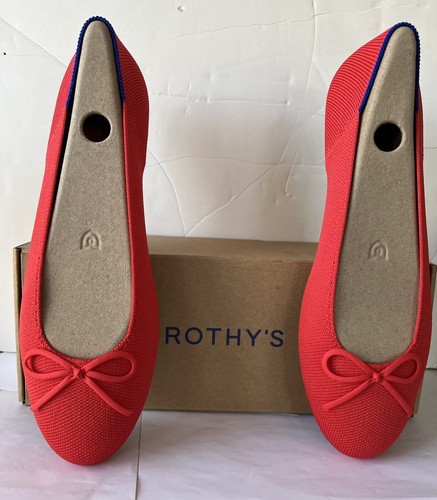 New Rothy's The Ballet Flat Glamour Red Bow 181-005 Women’s Size 10 - Picture 4 of 9
