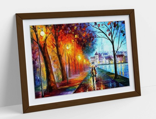 AUTUMN COUPLES WALKING FRAMED ART POSTER GRAFFITI PICTURE PRINT ARTWORK 4 SIZES - Picture 10 of 10