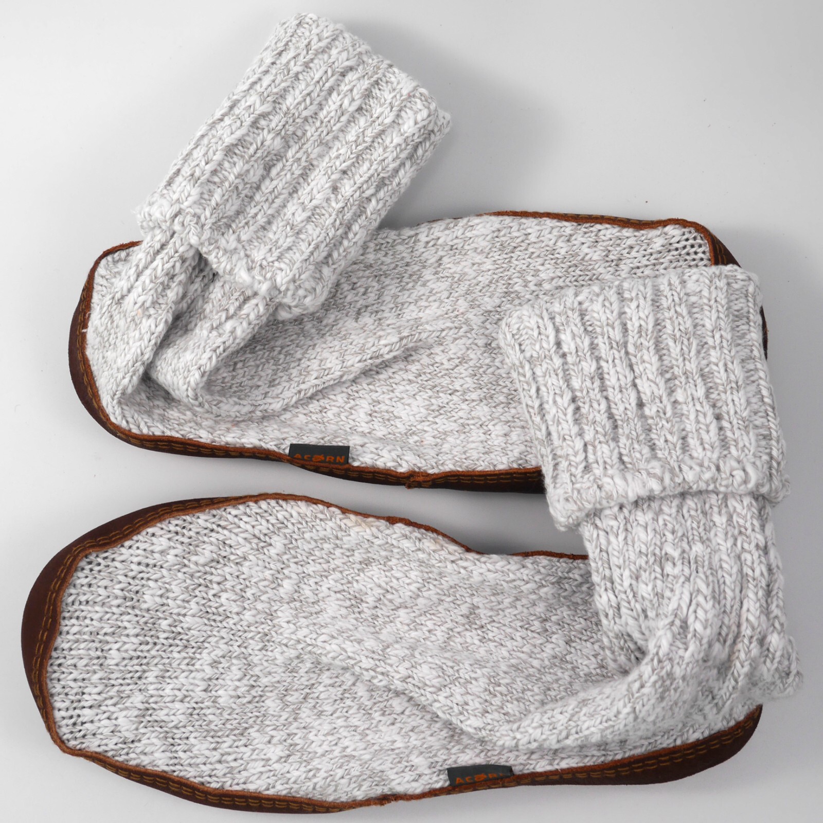 SAOLA Calzini ciabatte ghianda Slouch MAI INDOSSATI suola pelle lana unisex donna 8 9 uomo 6 7