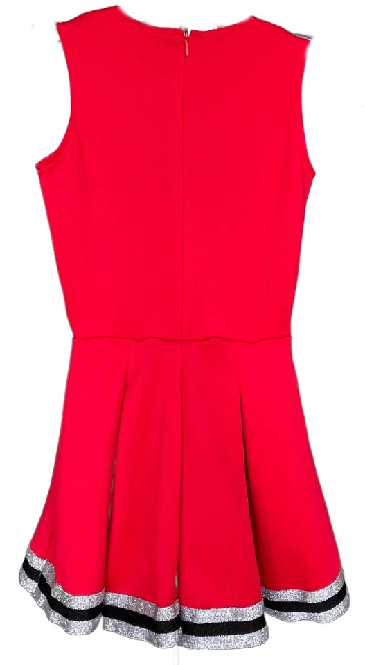 Spirit HALLOWEEN costume GIRLS medium cheerleader dress outfit red black silver - Image 3 of 4