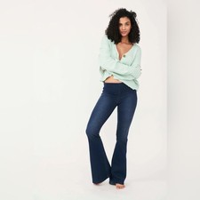 Free People Penny Pull-On Flare Jeans in Dark Wash Euphoria SZ 29 8