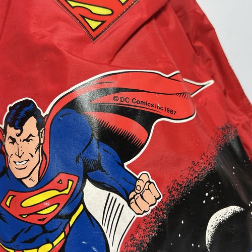 Vintage 1986 Superman Backpack Bookbag Red DC Comics Collectible Space Bag - Picture 2 of 8