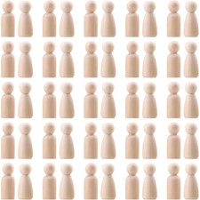 50 Stück DIY Holzfiguren zum Bemalen und Basteln Tortenfigur Figurenkegel, Sp...