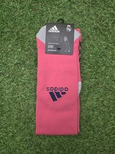 Image of Adidas Real Madrid 2020/2021 Football Socks Size UK M 6.5 - 8 Pink Away New