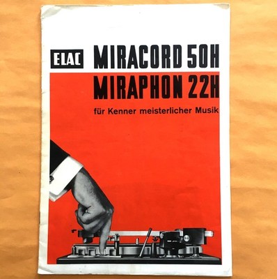 Original German ELAC Miracord 50 H and  Miraphon 22 H Turntable Sales Brochure