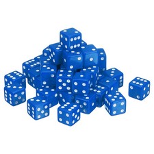 36pcs 6 Sided Acrylic Dice, 19mm/0.75" Large D6 Opaque Game Dice Sets, Blue
