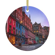 Edinburgh Scotland Ornament, 3" Ceramic Double Sided Christmas Ornament City ...