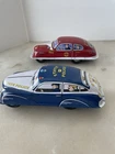 2003 Schylling Police and Fire Chief Friction Tin Toy Car Used Condition
