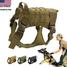 Tactical Dog Vest US Working Dog Military Harness with Handle No-pull Large