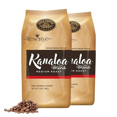 Gold Coffee | Kanaloa Premium House Blend, Medium Roast, Whole Bean | 100 Ara...