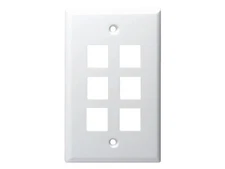 Monoprice Mid-Size Keystone Plate 6 Port, Ultra White, UL