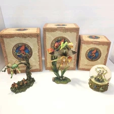 Dragonsite 2 Figurines & One Globe All With Boxes See Description For Details!