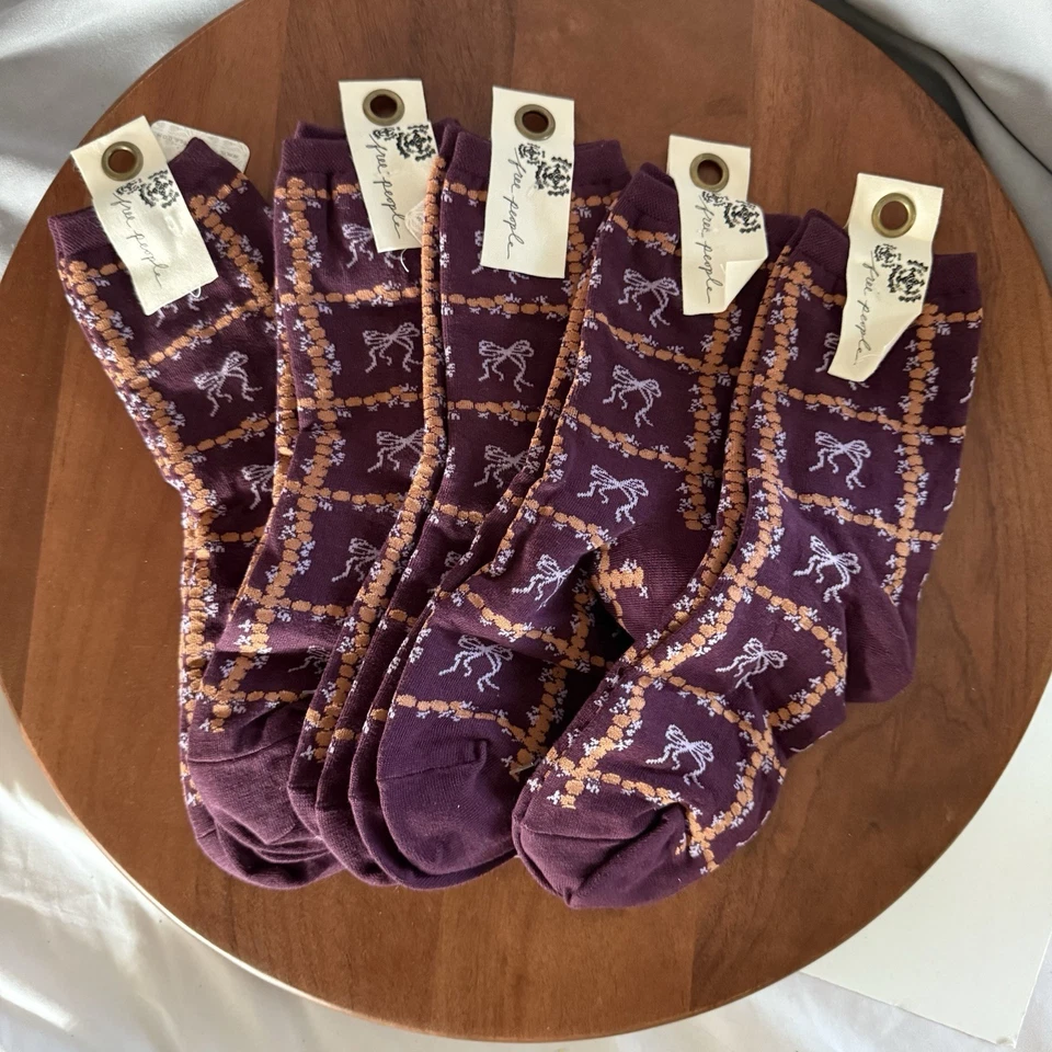 Calcetines al tobillo Free People "Tie a Bow".  Talla única.  Nuevo con etiquetas.  5 pares disponibles Foto 3 de 3