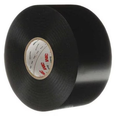 3M 50-Unprinted-2X100ft Electricaltape, Black, 33-3/8Ydl, 2Inw, Pk24